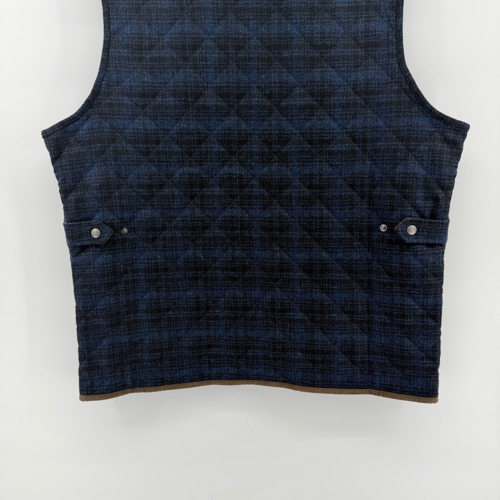 Peter Millar Wool Essex Quilted Vest Mens XL Navy Blue Melange Full Zip Golf - Picture 4 of 15